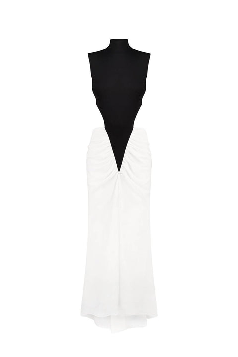 Kolosova | Black And White Maxi Dress