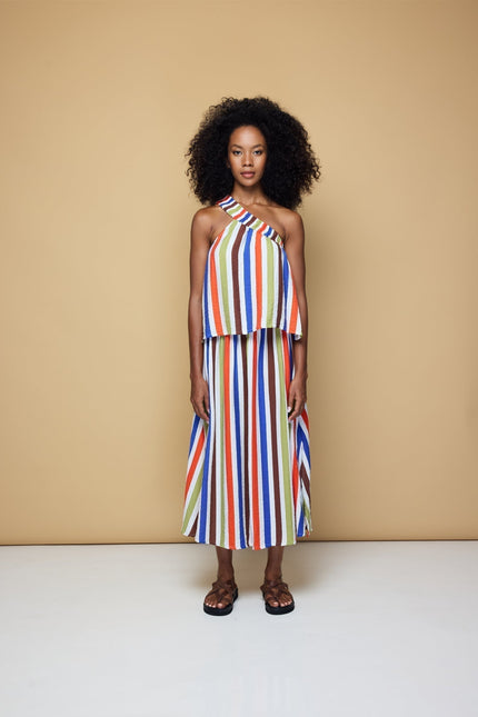 State Of Georgia I THE SUNNY SIDE UP ELASTIC CROP TOP 2.0 - COOLIO STRIPE