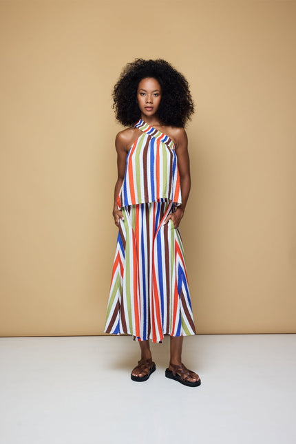 State Of Georgia I THE SUNNY SIDE UP ELASTIC CROP TOP 2.0 - COOLIO STRIPE