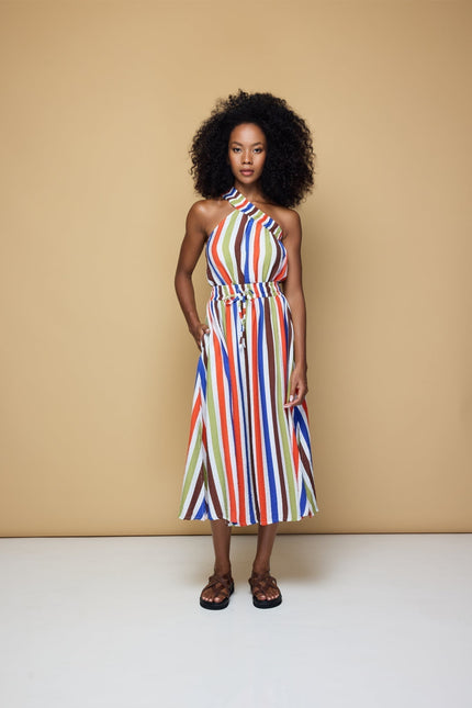 State Of Georgia I THE SUNNY SIDE UP ELASTIC CROP TOP 2.0 - COOLIO STRIPE