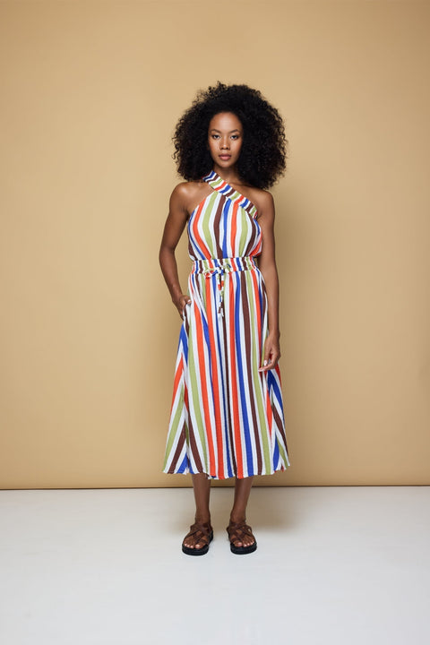 State Of Georgia I THE SUNNY SIDE UP ELASTIC CROP TOP 2.0 - COOLIO STRIPE