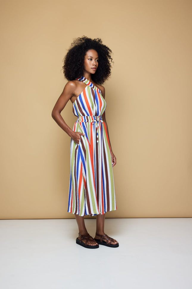State Of Georgia I THE SUNNY SIDE UP ELASTIC CROP TOP 2.0 - COOLIO STRIPE