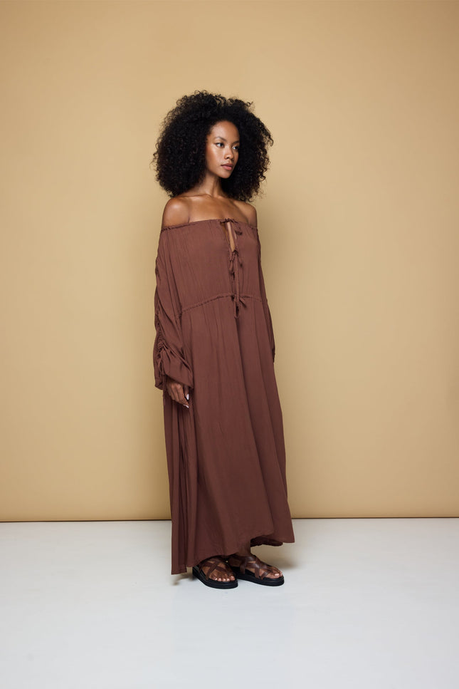 State Of Georgia I SALT AND SEA MAXI BEACH DRESS - CHOCOLATE