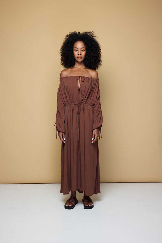 State Of Georgia I SALT AND SEA MAXI BEACH DRESS - CHOCOLATE