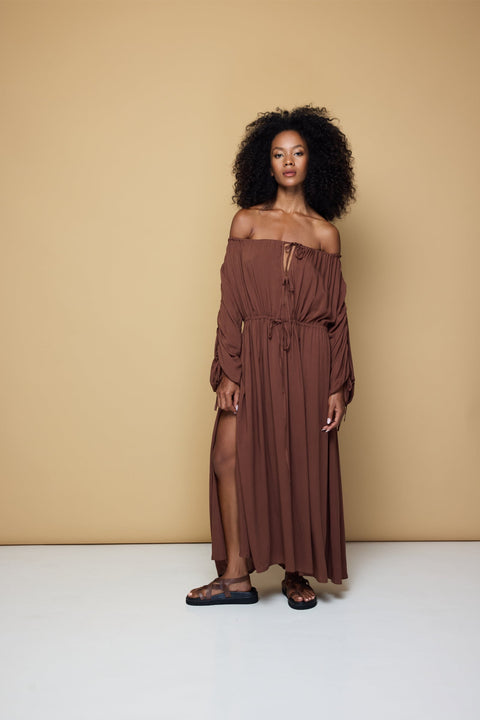 State Of Georgia I SALT AND SEA MAXI BEACH DRESS - CHOCOLATE