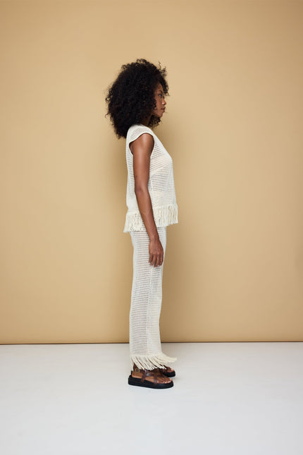 State Of Georgia I THE ERIKA KNITTED PULL ON PANTS - SOFT LATTE CREAM