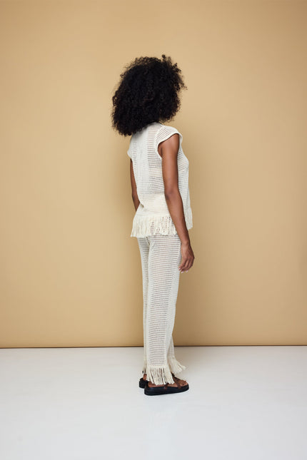 State Of Georgia I THE ERIKA KNITTED TOP - SOFT LATTE CREAM