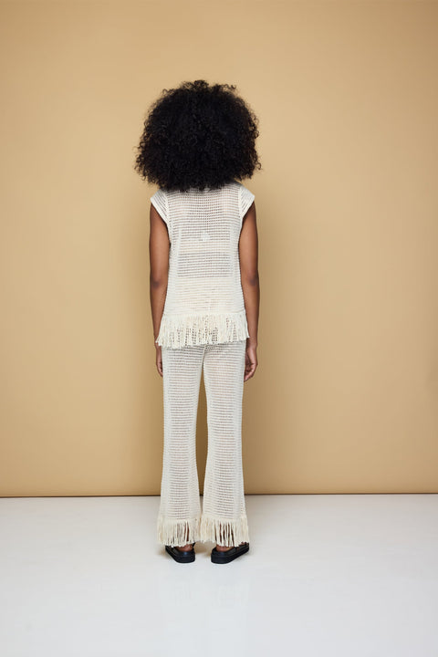 State Of Georgia I THE ERIKA KNITTED TOP - SOFT LATTE CREAM