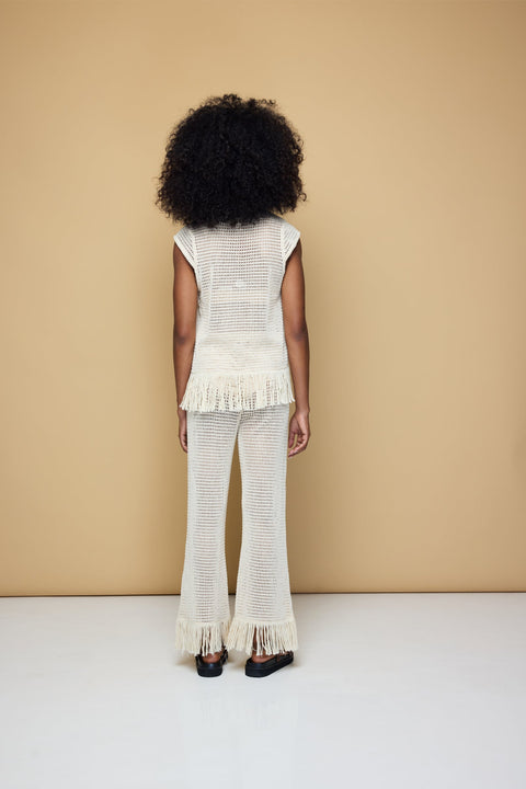 State Of Georgia I THE ERIKA KNITTED PULL ON PANTS - SOFT LATTE CREAM