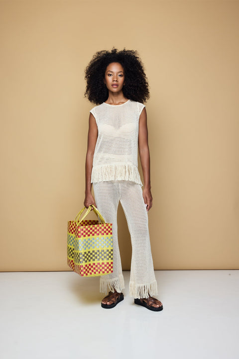 State Of Georgia I THE ERIKA KNITTED TOP - SOFT LATTE CREAM