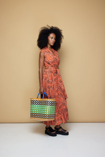 State Of Georgia I THE POINT DRESS MAXI - BANDANA BLOOD ORANGE PRINT