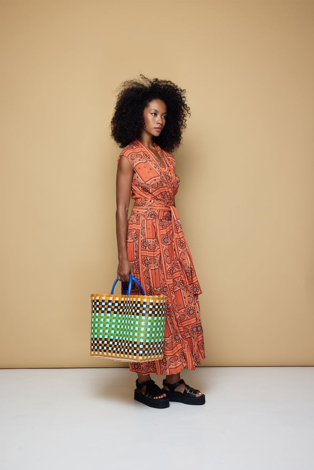 State Of Georgia I THE POINT DRESS MAXI - BANDANA BLOOD ORANGE PRINT