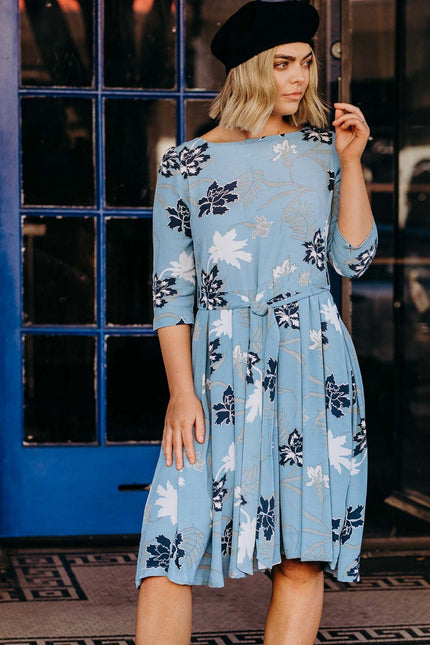 Violet Fish I Stormy Weather Dress - Blue Dreams