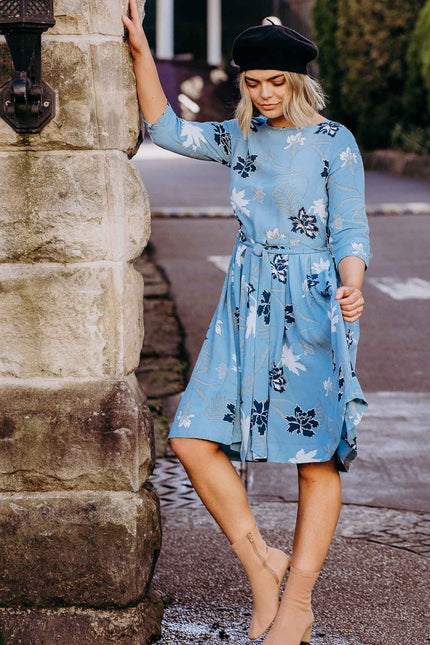 Violet Fish I Stormy Weather Dress - Blue Dreams