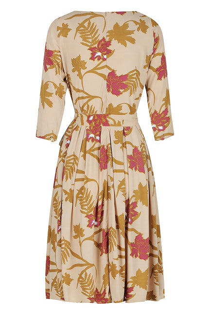 Violet Fish I Stormy Weather Dress - Mystery Gardenia Sand Rose