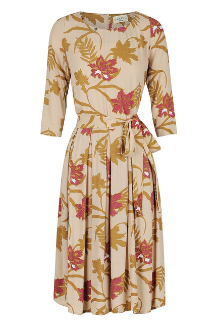 Violet Fish I Stormy Weather Dress - Mystery Gardenia Sand Rose