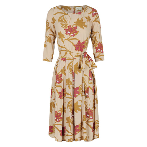 Violet Fish I Stormy Weather Dress - Mystery Gardenia Sand Rose