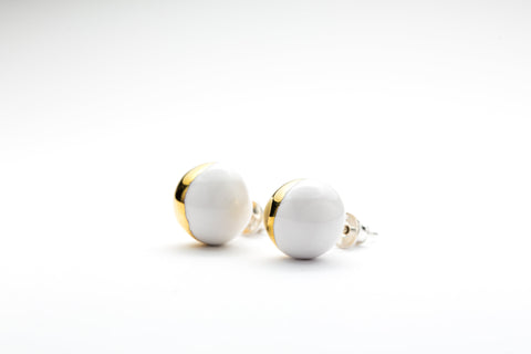 CJ·314 | Bubble Studs white & gold