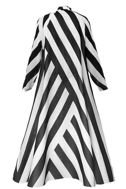 A-Line Maxi Dress - Black & White