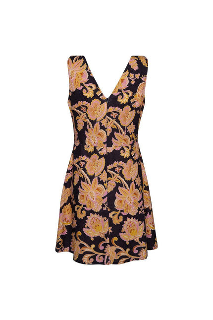 State Of Georgia I THE LITTLE LINEN  V NECK MINI DRESS - PAISLEY NAGA
