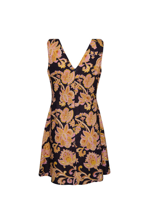 State Of Georgia I THE LITTLE LINEN  V NECK MINI DRESS - PAISLEY NAGA