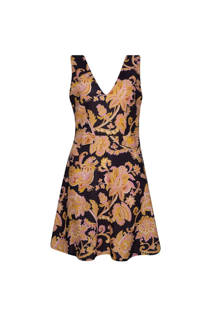 State Of Georgia I THE LITTLE LINEN  V NECK MINI DRESS - PAISLEY NAGA