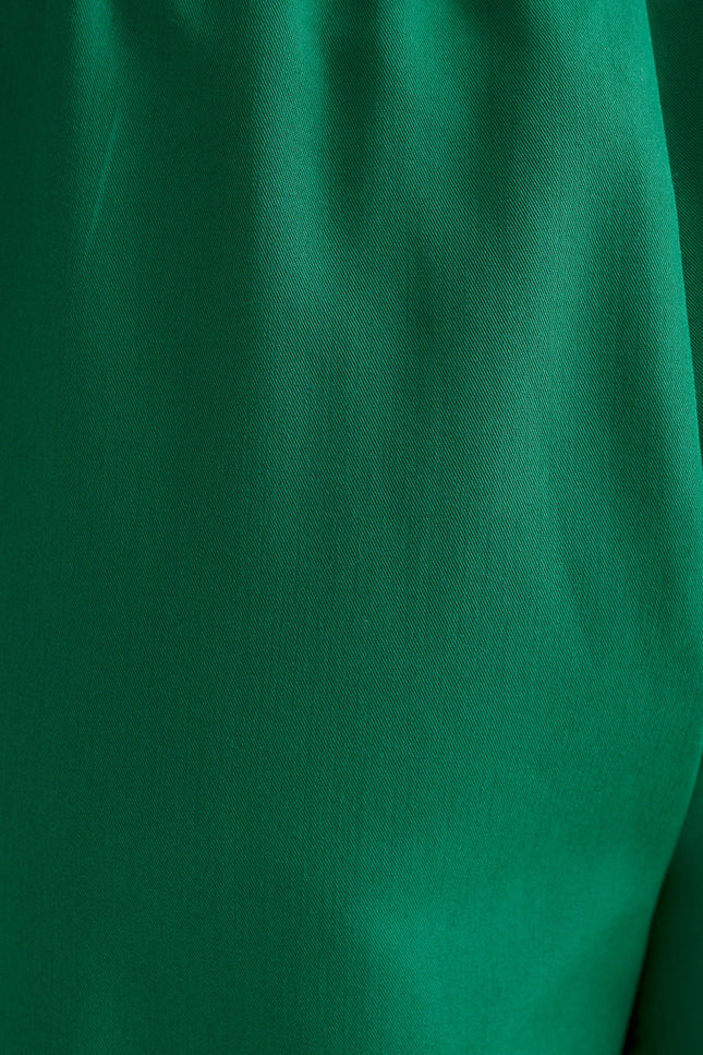 Louche London | Tyler Fine Twill Pleat Front Wide Leg Trouser - Ivy Green