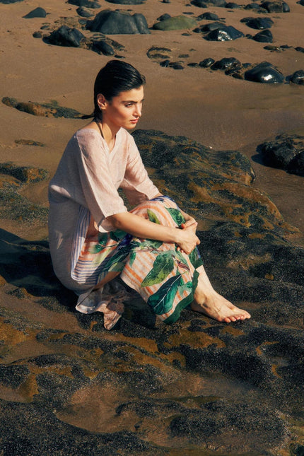 The Breeze Long Kaftan With Side Slits