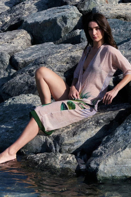 The Breeze Short Sleeves Long Kimono