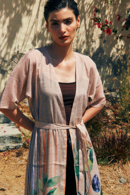 The Breeze Short Sleeves Long Kimono