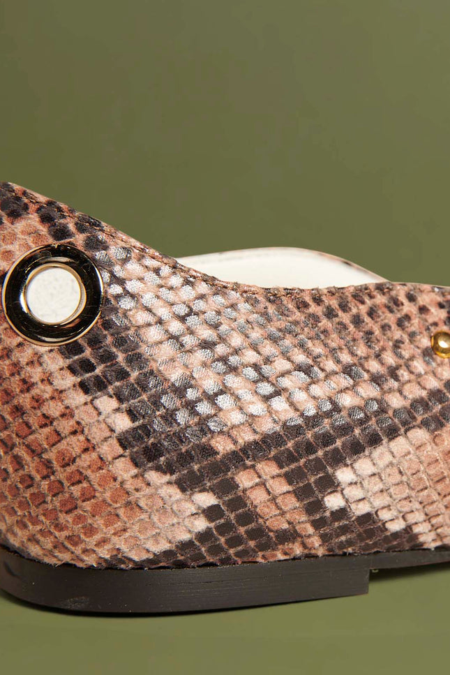 O2 Monde | Tiza Flats cuoio snake