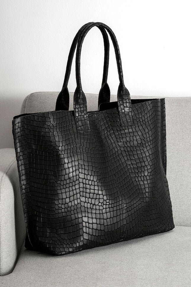 JUAN-JO I Bolso Grande Piel Negro Maxi
