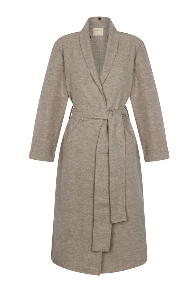 Tungsten Overcoat - Sand NORGÄTE alpaca knitwear sustainably made in Peru
