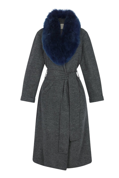 Tungsten Overcoat - Dim Grey NORGÄTE alpaca knitwear sustainably made in Peru