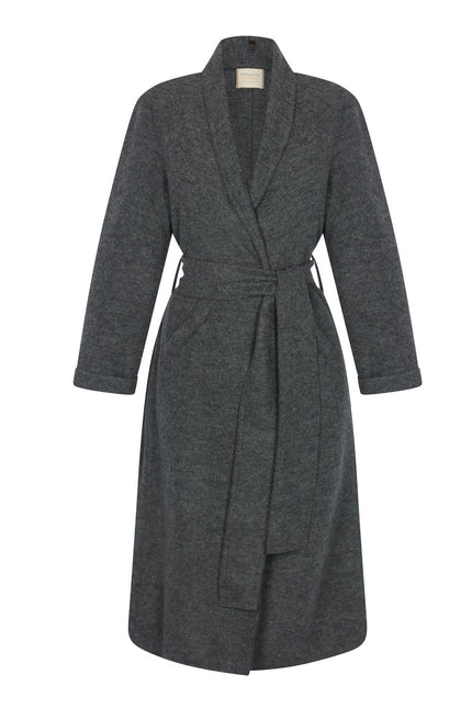 Tungsten Overcoat - Dim Grey NORGÄTE alpaca knitwear sustainably made in Peru