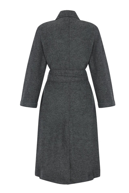 Tungsten Overcoat - Dim Grey NORGÄTE alpaca knitwear sustainably made in Peru