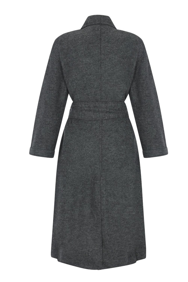 Tungsten Overcoat - Dim Grey NORGÄTE alpaca knitwear sustainably made in Peru