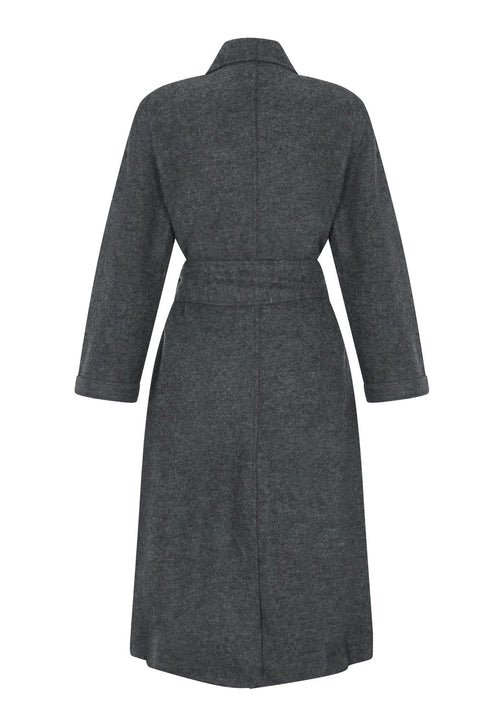 Tungsten Overcoat - Dim Grey NORGÄTE alpaca knitwear sustainably made in Peru