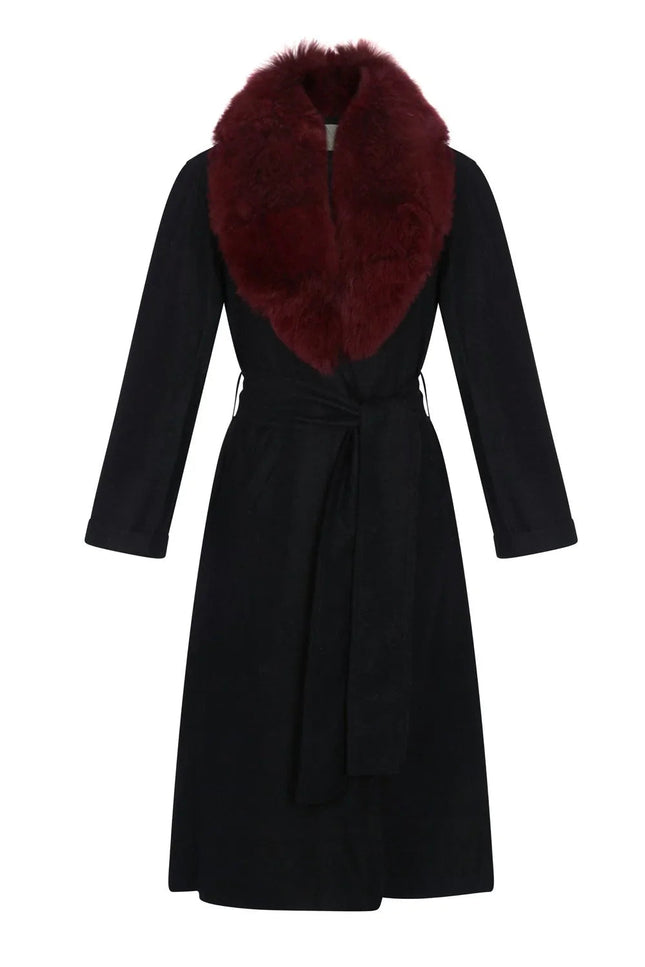 Tungsten Overcoat - Black NORGÄTE alpaca knitwear sustainably made in Peru