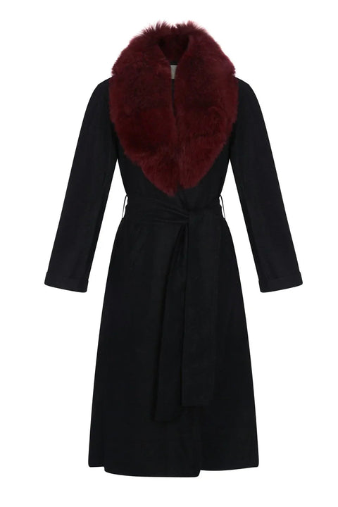 Tungsten Overcoat - Black NORGÄTE alpaca knitwear sustainably made in Peru