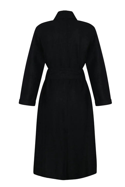 Tungsten Overcoat - Black NORGÄTE alpaca knitwear sustainably made in Peru