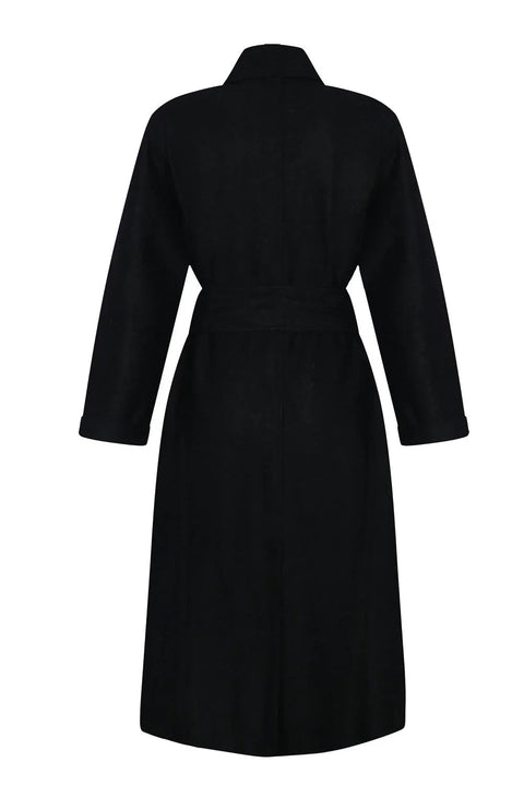 Tungsten Overcoat - Black NORGÄTE alpaca knitwear sustainably made in Peru