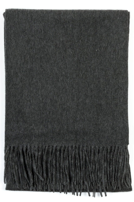 Bel Cashmere | Estola/ Bufanda grande con flecos gris oscuro