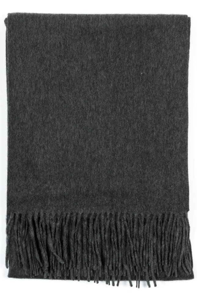 Bel Cashmere | Estola/ Bufanda grande con flecos gris oscuro