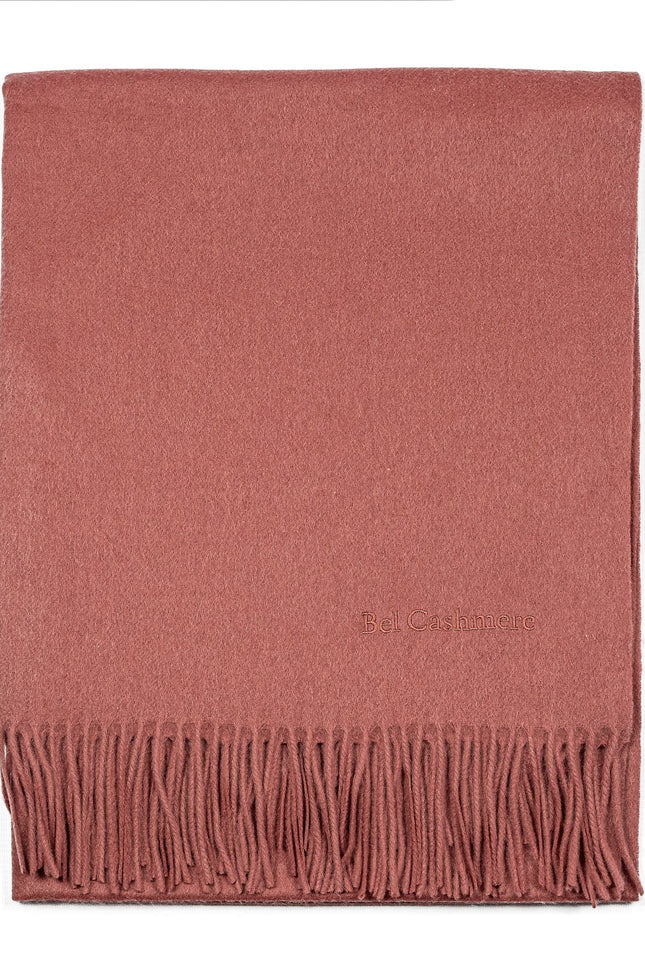 Bel Cashmere | Estola/ bufanda grande con flecos rosa oscuro