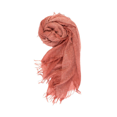 Bel Cashmere | Fular de cashmere fino con flecos rojo mineral