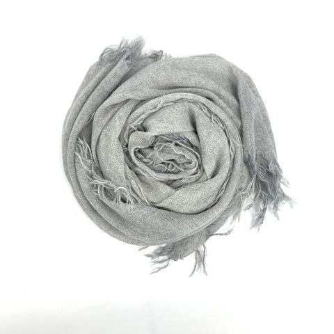 Bel Cashmere | Fular de cashmere fino con flecos gris