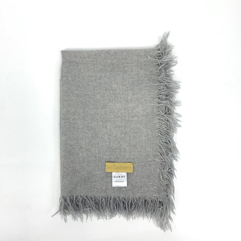 Bel Cashmere | Fular de cashmere fino con flecos gris