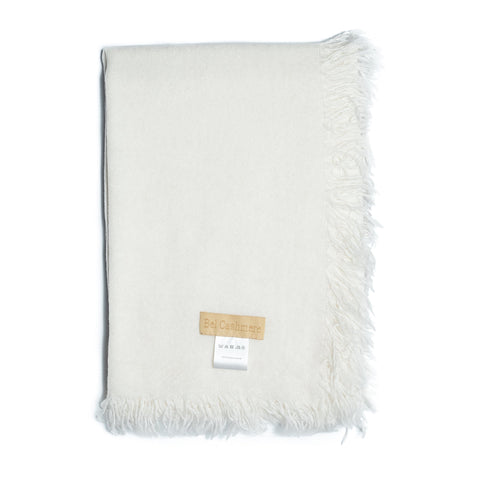 Bel Cashmere | Fular de cashmere flecos blanco