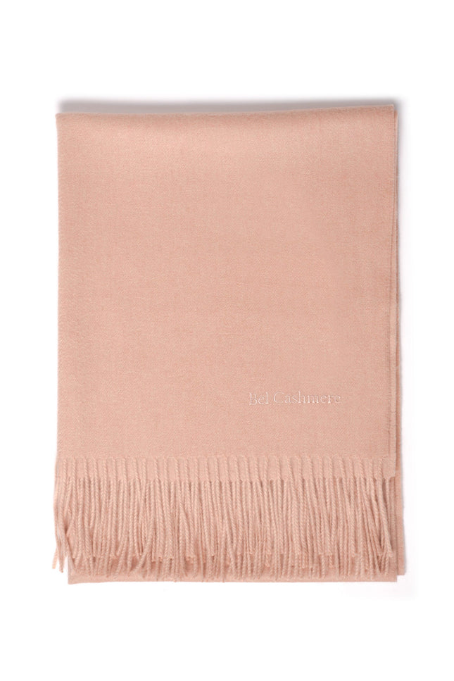 Bel Cashmere | Estola/ Bufanda grande con flecos nude
